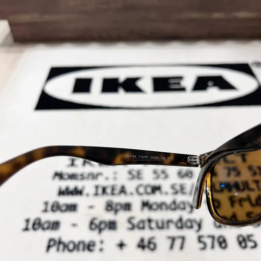 RayBan RB4184 Polished Light Havana Brown Polarized Wayfarer - Made in Italy